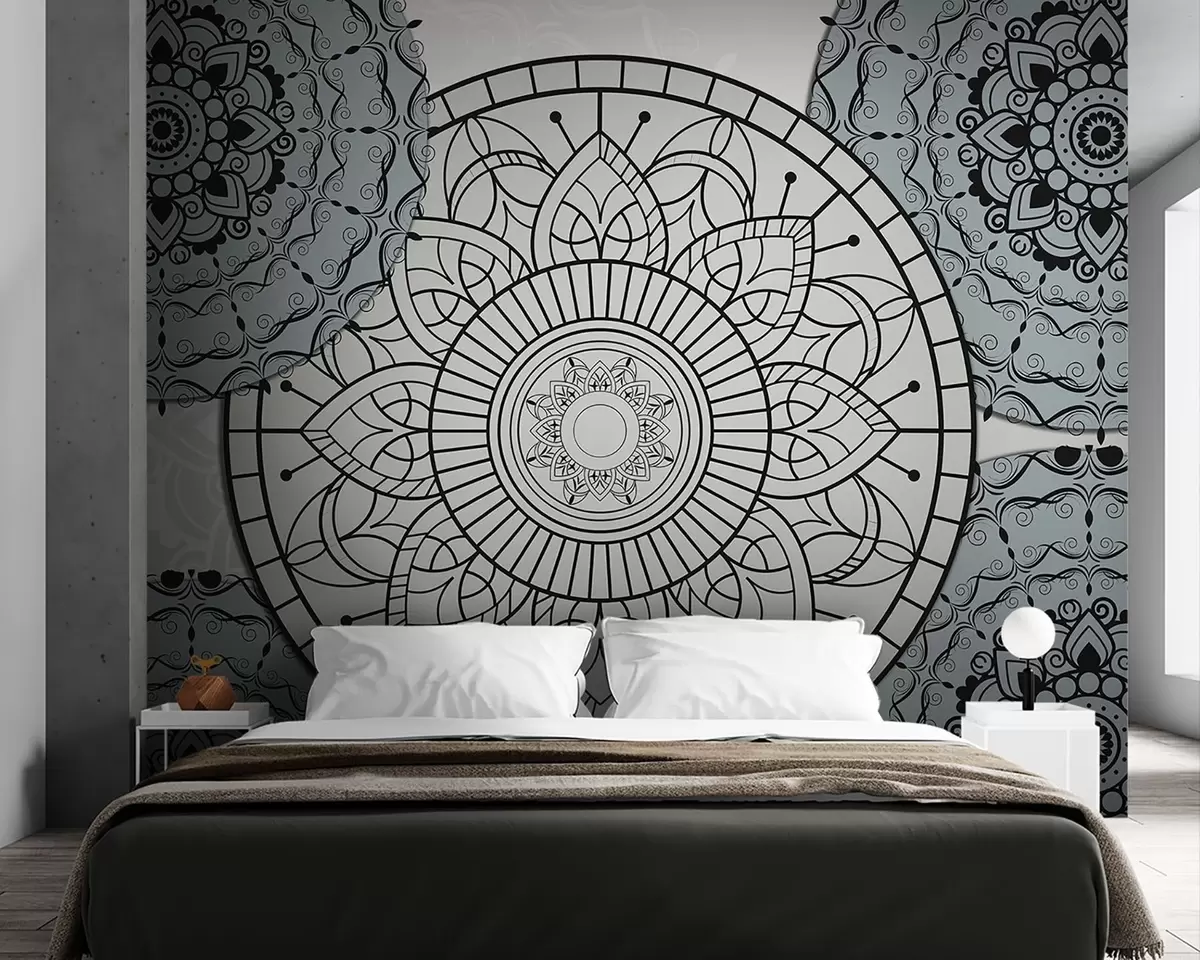 murales de pared Mandala en tonos claros w09182