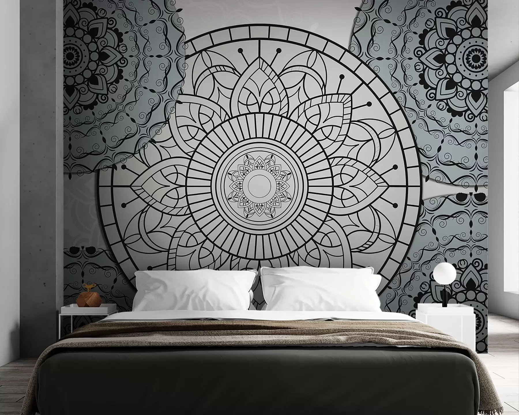 murales de pared Mandala en tonos claros w09182