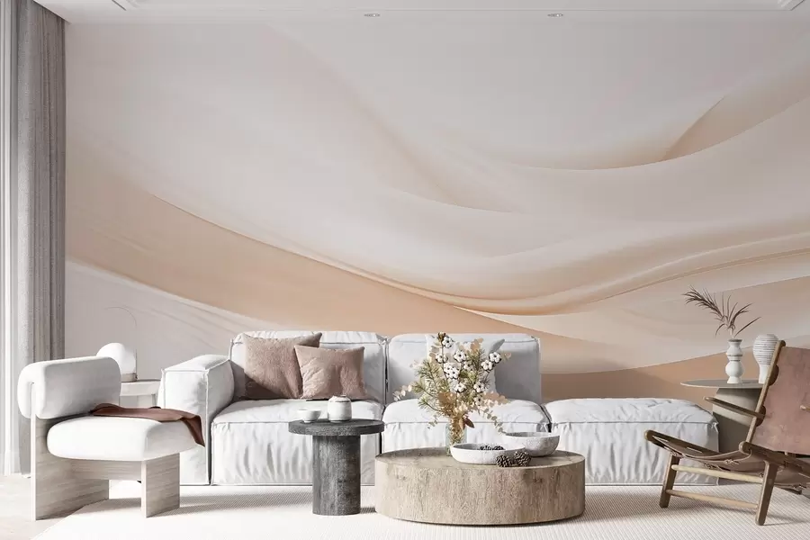 murales de pared Suaves ondas al aire en tonos pastel w09279