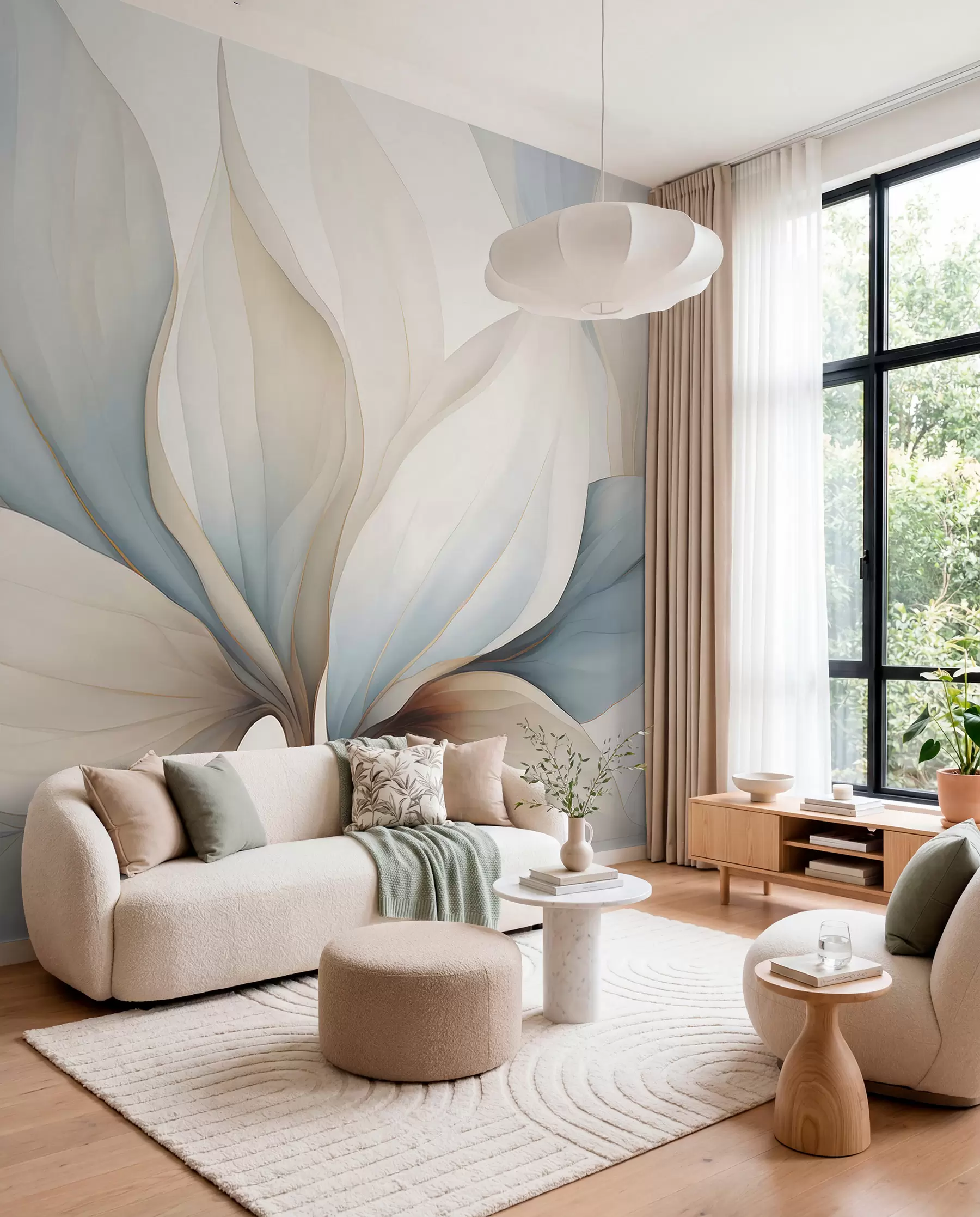 murales de pared Pétalos grandes de acuarela w04317