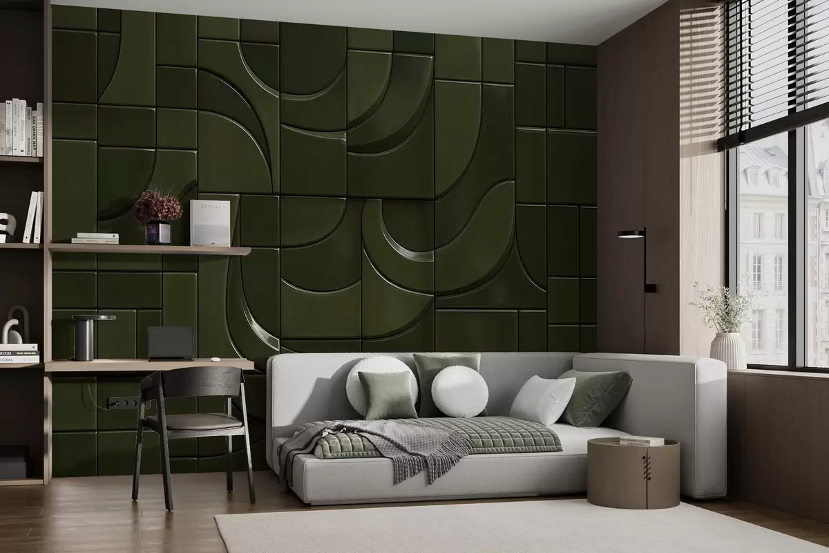 murales de pared Imitación de paneles brillantes w04325