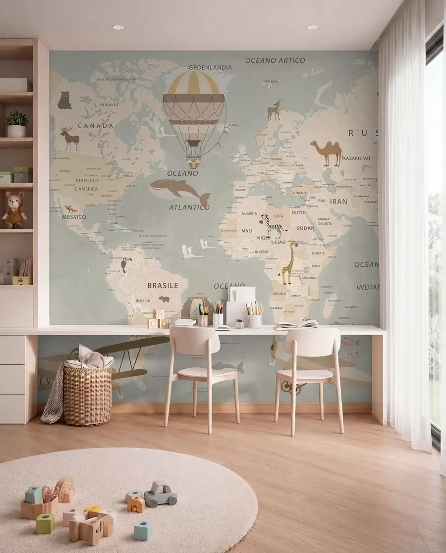 murales de pared Pequeño atlas en italiano u79997