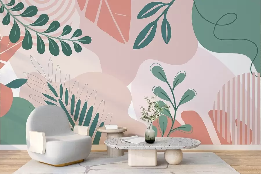 murales de pared Abstracción, hojas w04366