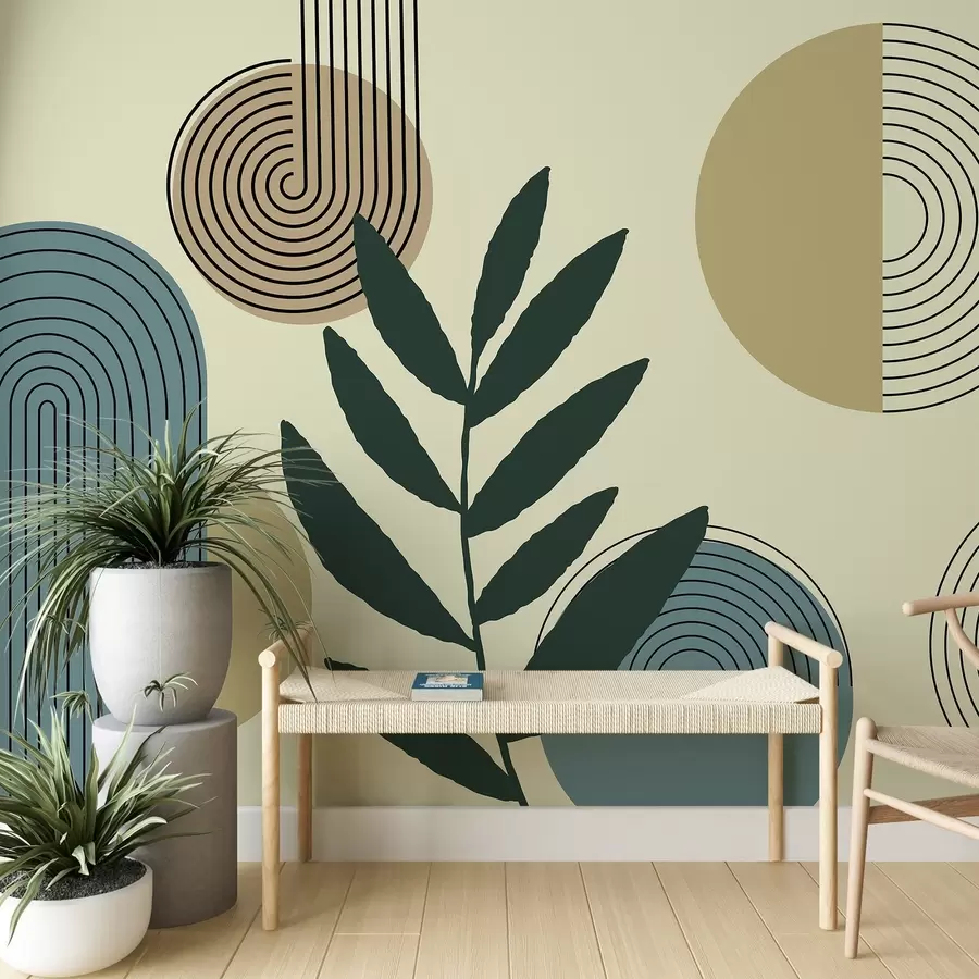 murales de pared Hojas geométricas w04385v1