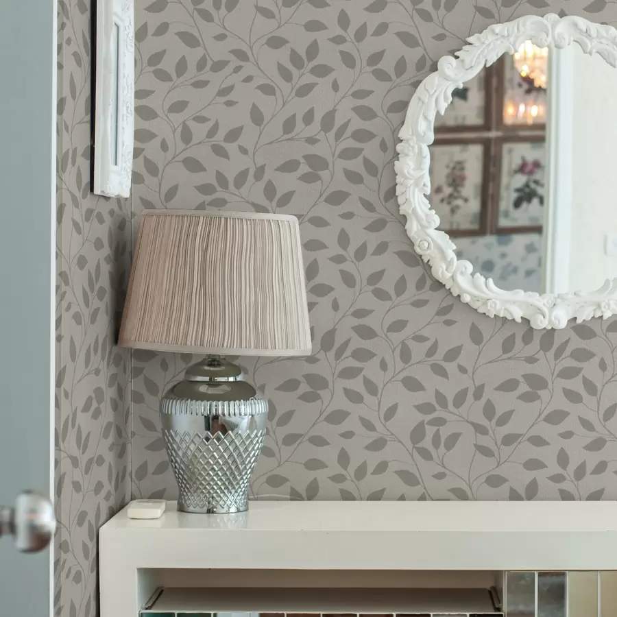 murales de pared Enredaderas monocromas sobre un lienzo de textura fina a00386
