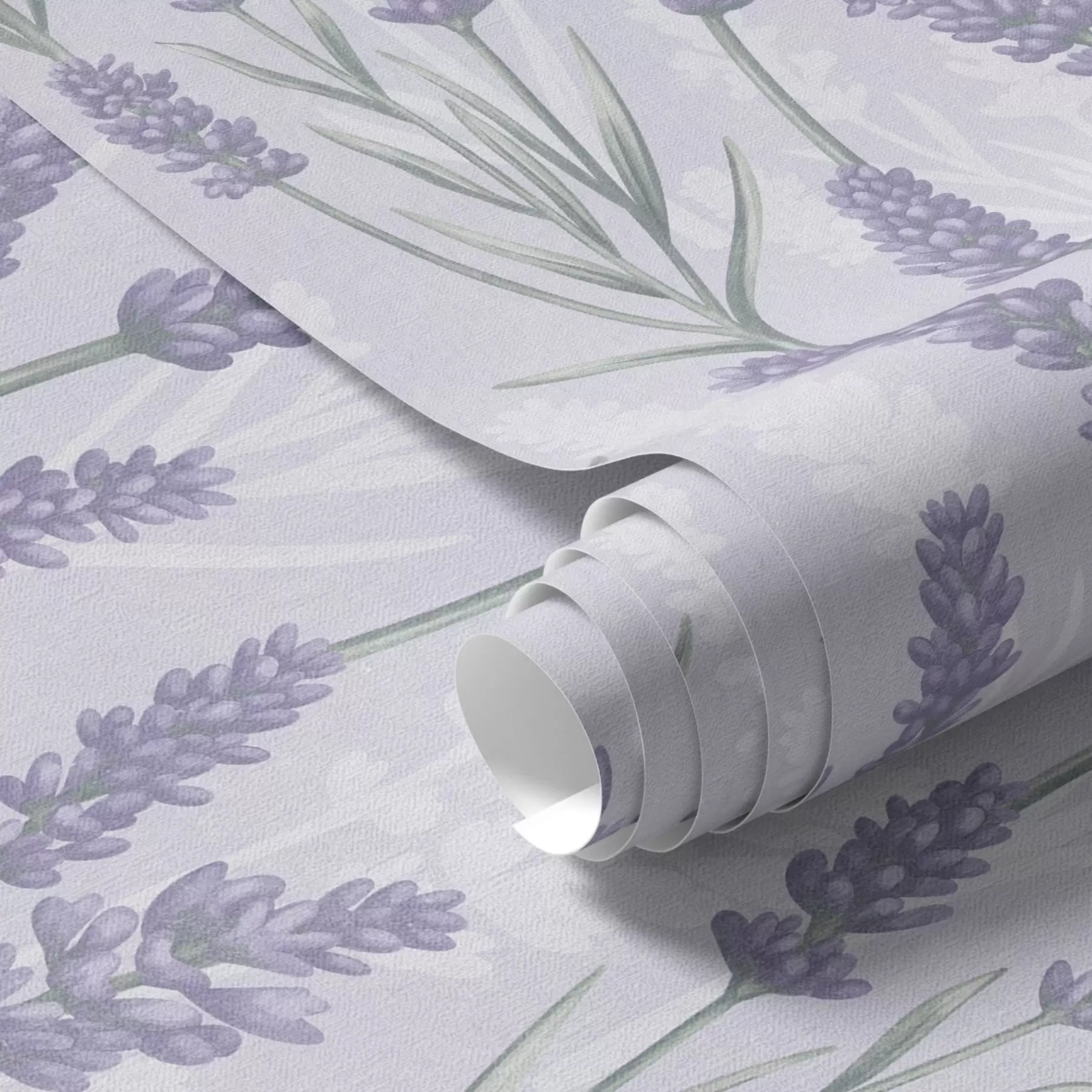 murales de pared Ramitas de lavanda en una paleta de acuarela púrpura pálido a00447