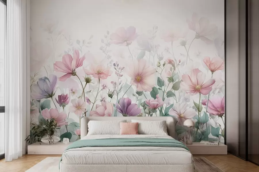 murales de pared delicadas flores silvestres w04171