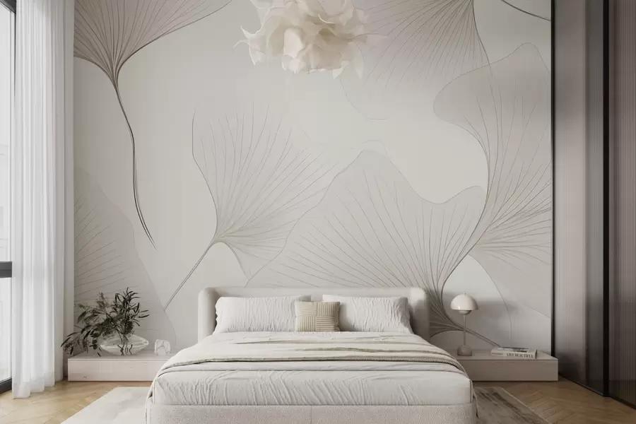 murales de pared Hojas de ginkgo transparentes w04433v1