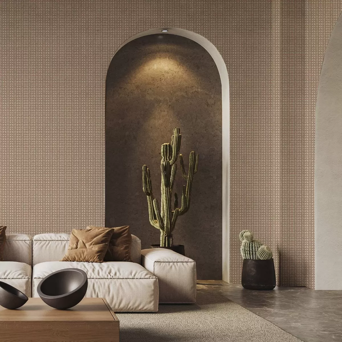 Papel pintado Adorno a rayas con flores rojas a00341