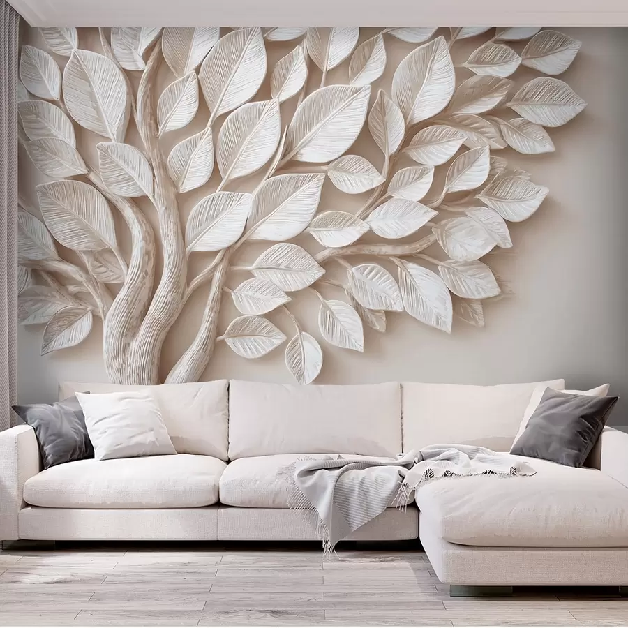 murales de pared Árbol en relieve con hojas w09359
