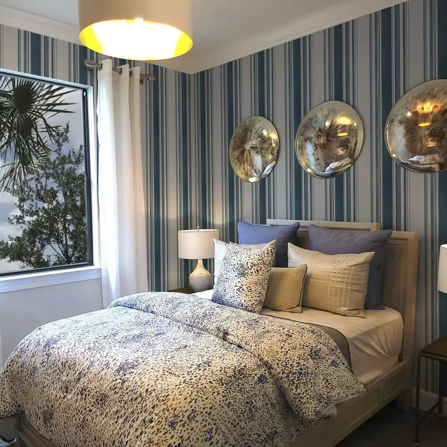 murales de pared Rayas azules con espacios en blanco a00525