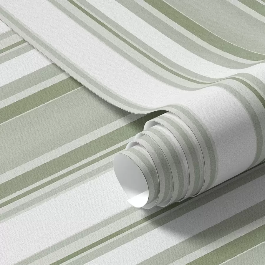 murales de pared Rayas verdes con intervalos blancos y líneas finas a00526