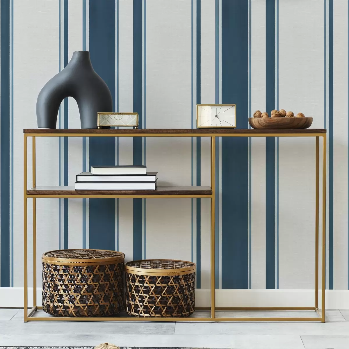 Papel pintado Rayas verticales azules y turquesas sobre fondo claro a00528