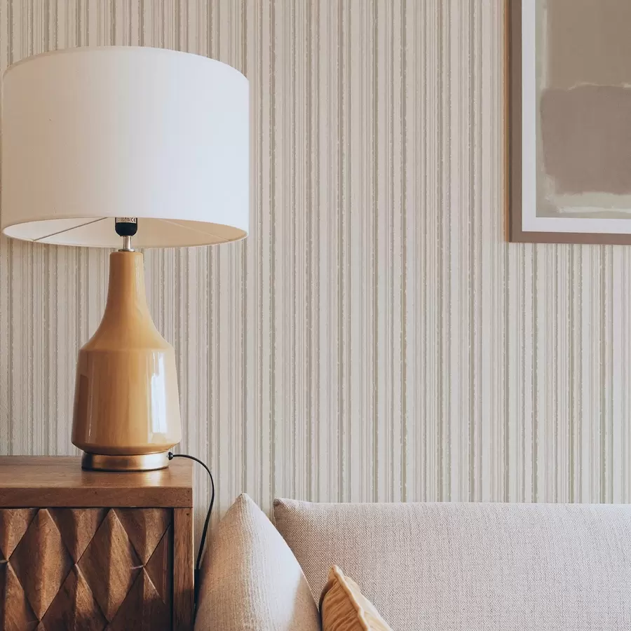 murales de pared Rayas finas en tonos beige claro a00549
