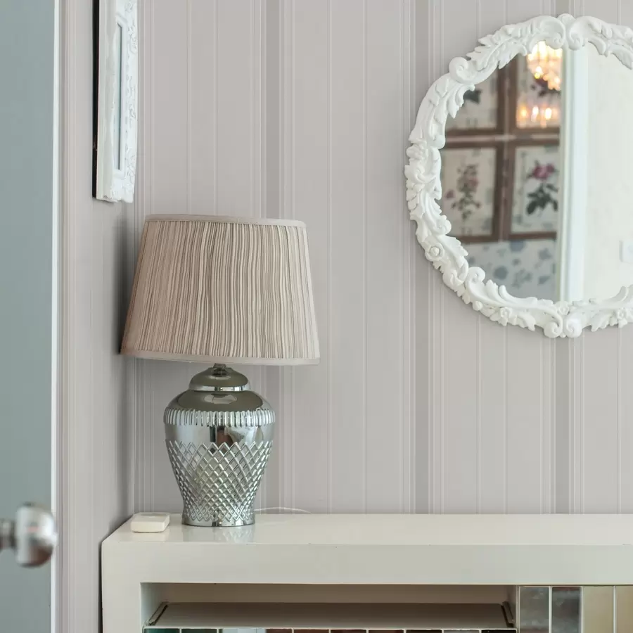 murales de pared Fondo beige con rayas finas y medias gris-blanco a00559