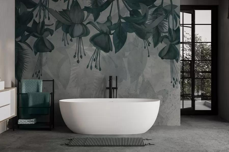 murales de pared Flores colgantes de estilo grunge w04472v1