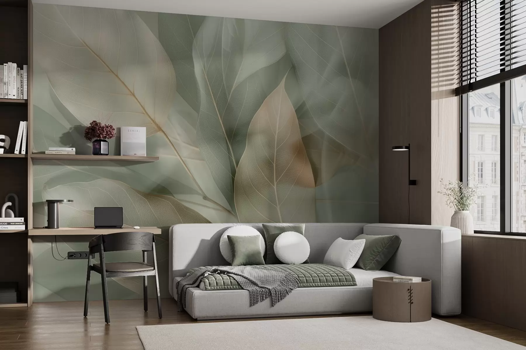murales de pared Hojas delicadas w04511