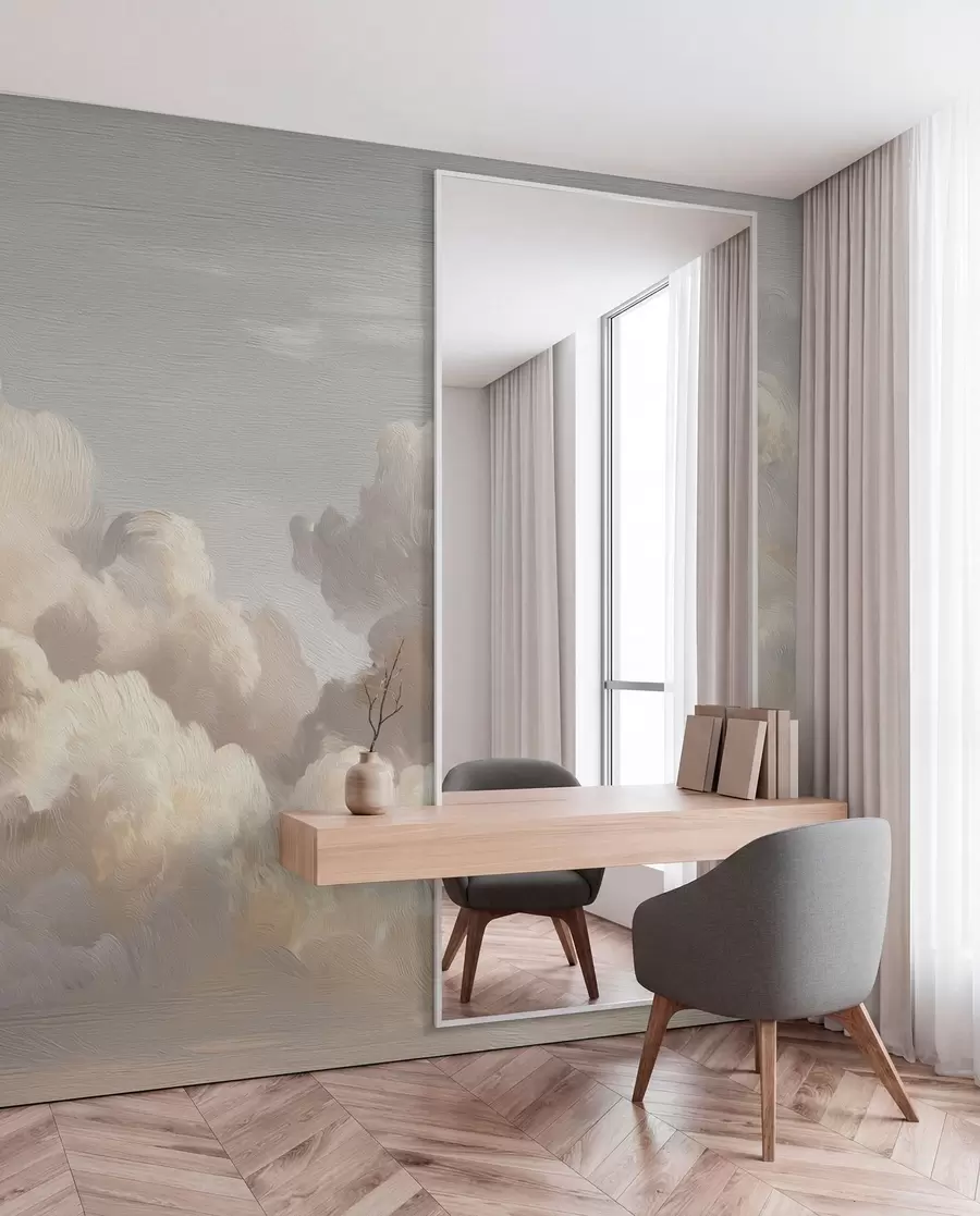 murales de pared Nubes dramáticas con pinceladas de textura suave w04550