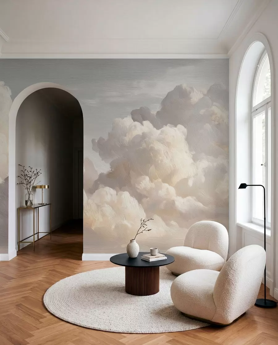 murales de pared Nubes dramáticas con pinceladas de textura suave w04550