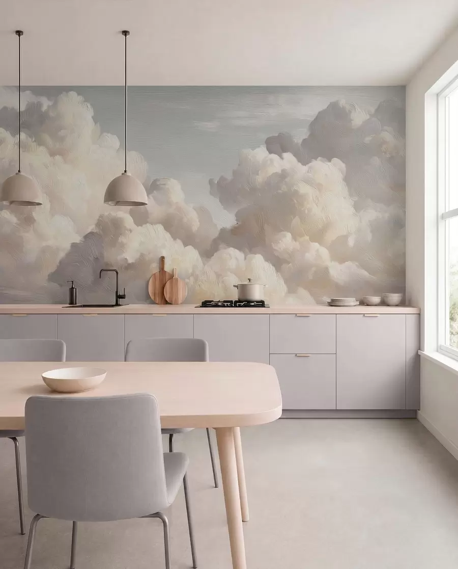 murales de pared Nubes dramáticas con pinceladas de textura suave w04550