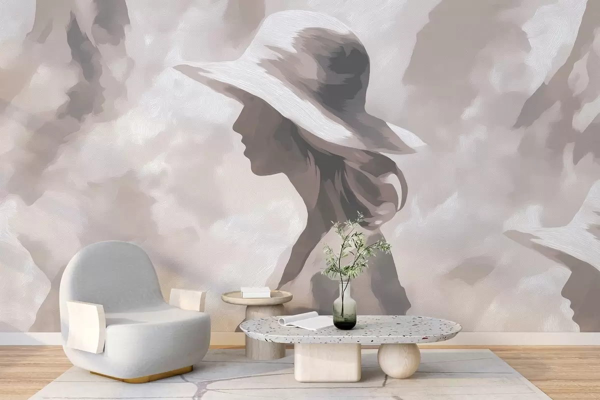 murales de pared Chica con sombrero w04561