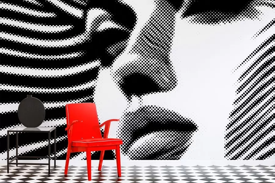 murales de pared Rostro de mujer al estilo pop art w04504