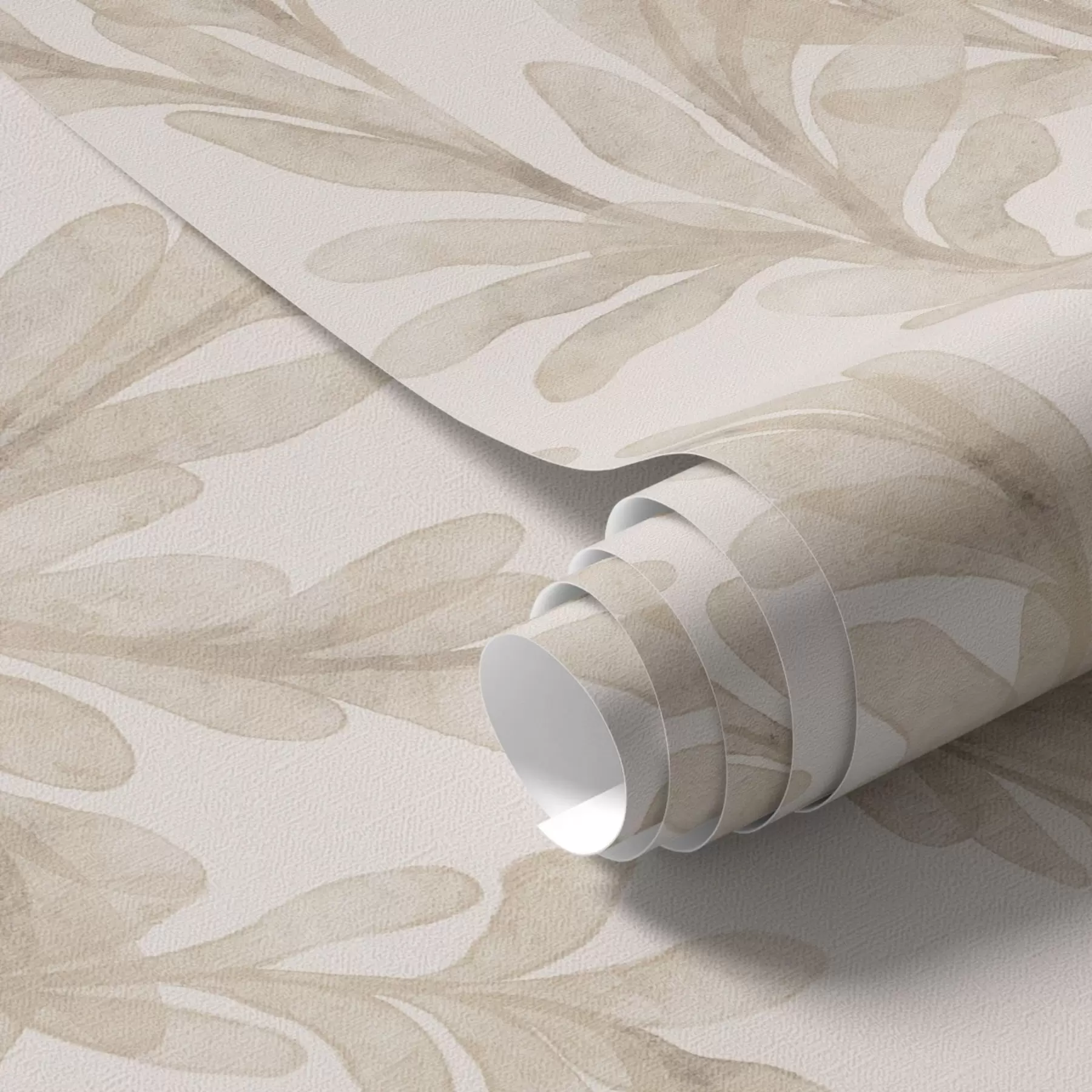 murales de pared Ramitas en color beige acuarela, suave motivo botánico a00617