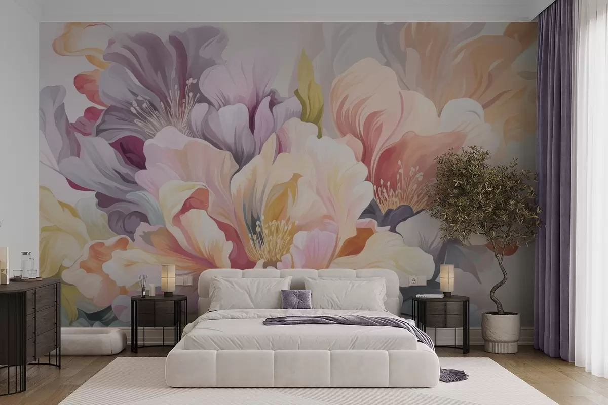 murales de pared Flores multicolores w04684