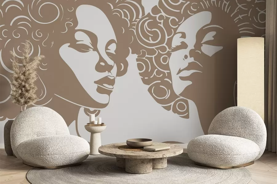 murales de pared Dos chicas w04688