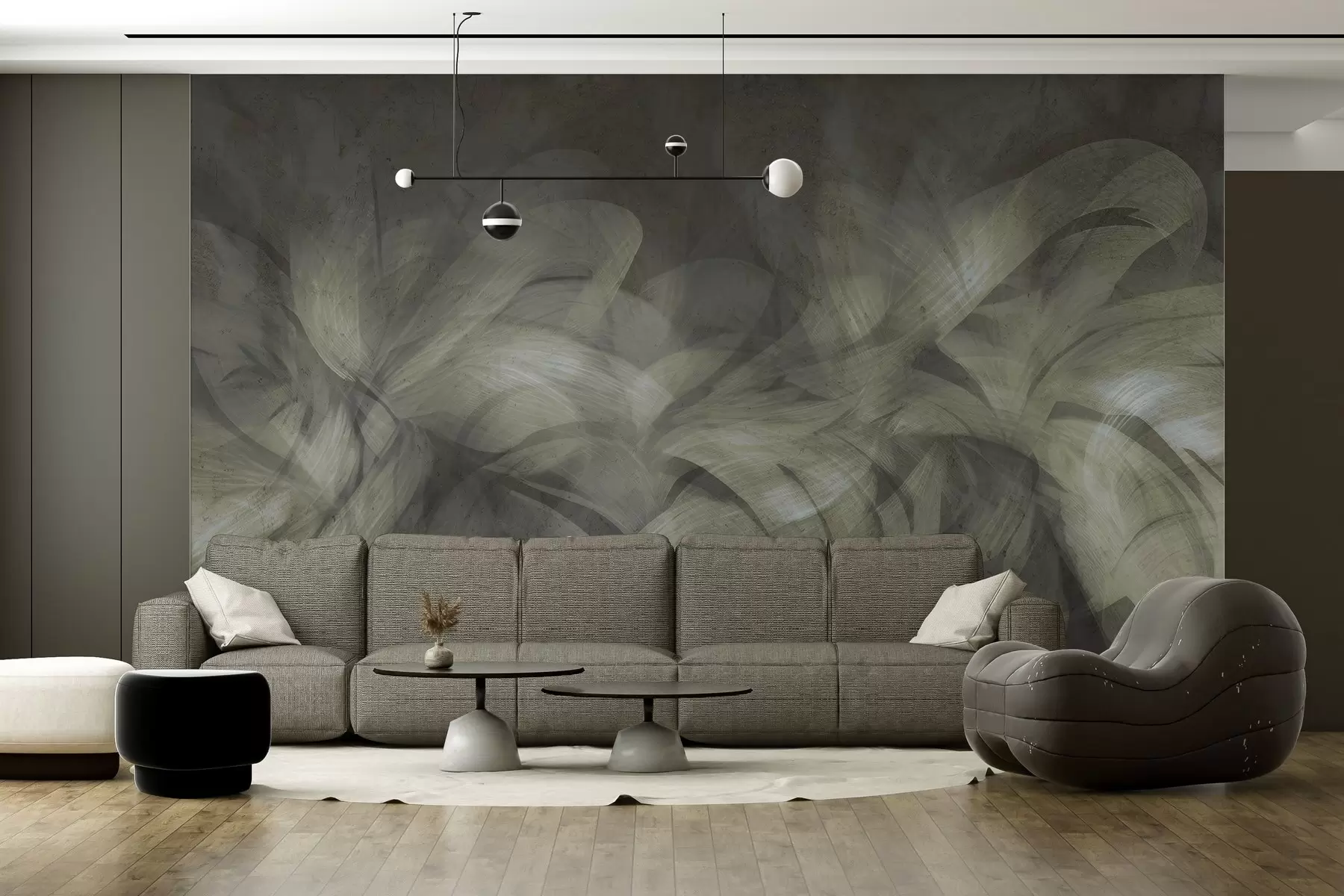murales de pared Ondas abstractas en una pared de hormigón w04668v1