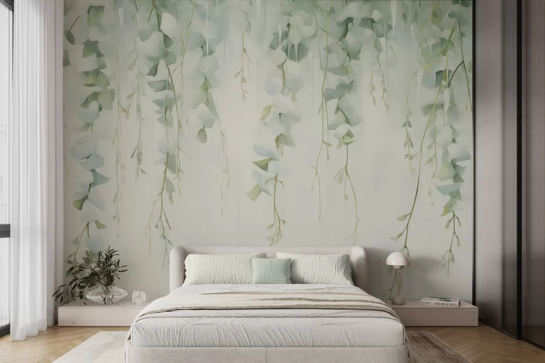 murales de pared Ramas colgantes con hojas w04722