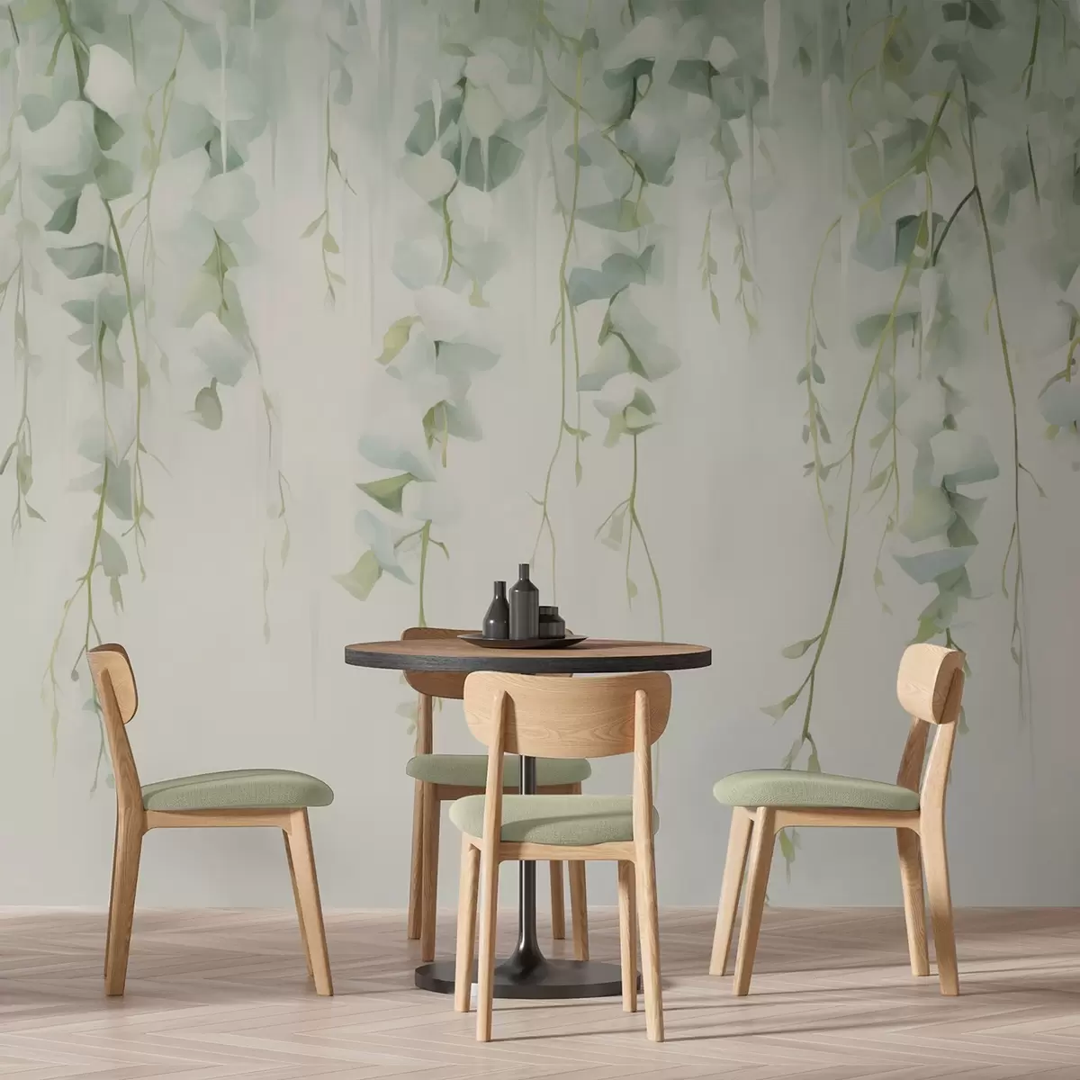 murales de pared Ramas colgantes con hojas w04722