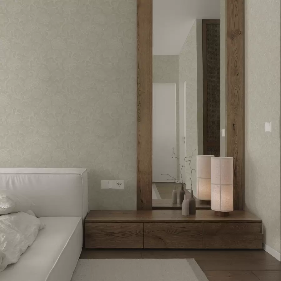 murales de pared Patrón luminoso con ginkgo y peonías a00700