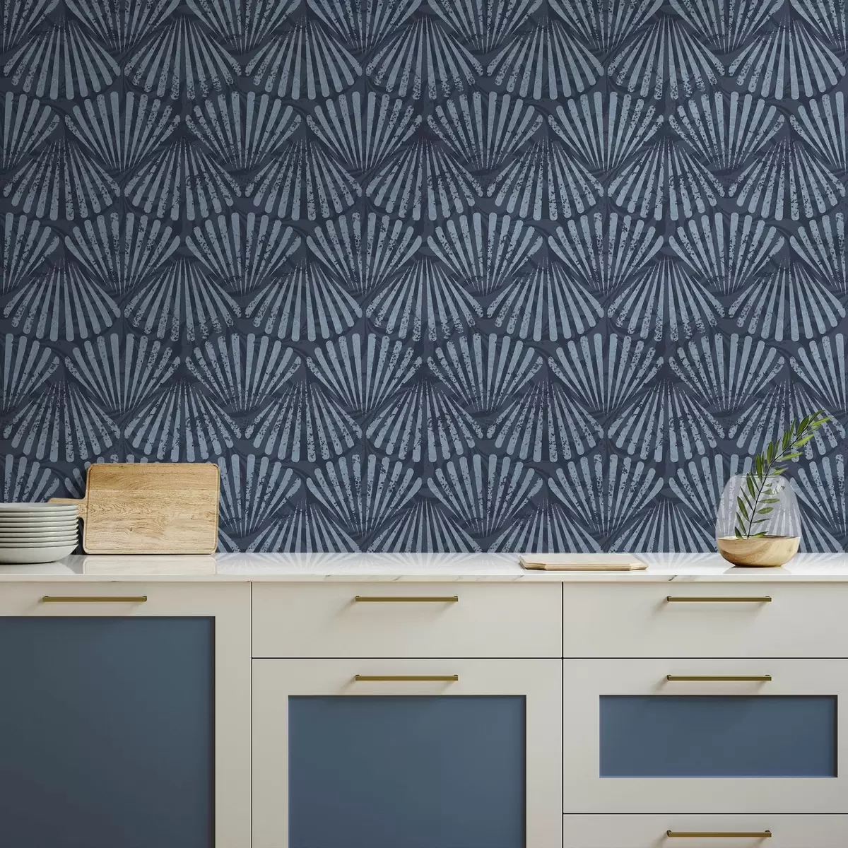 Papel pintado Rayos abstractos en tonos azules, motivo dinámico a00710