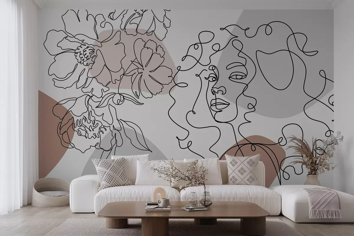 murales de pared Chica en las filas w04724