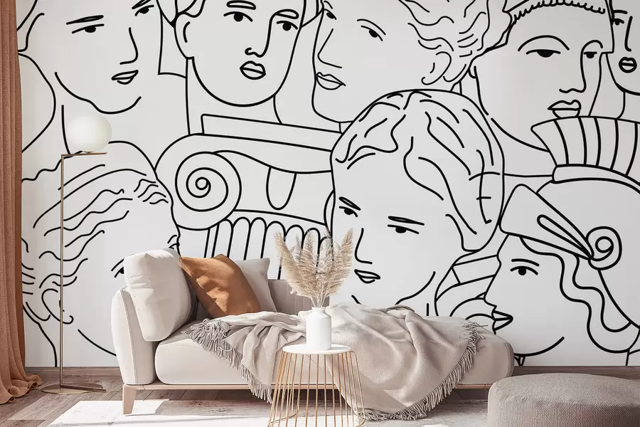 murales de pared Rostros antiguos w04728