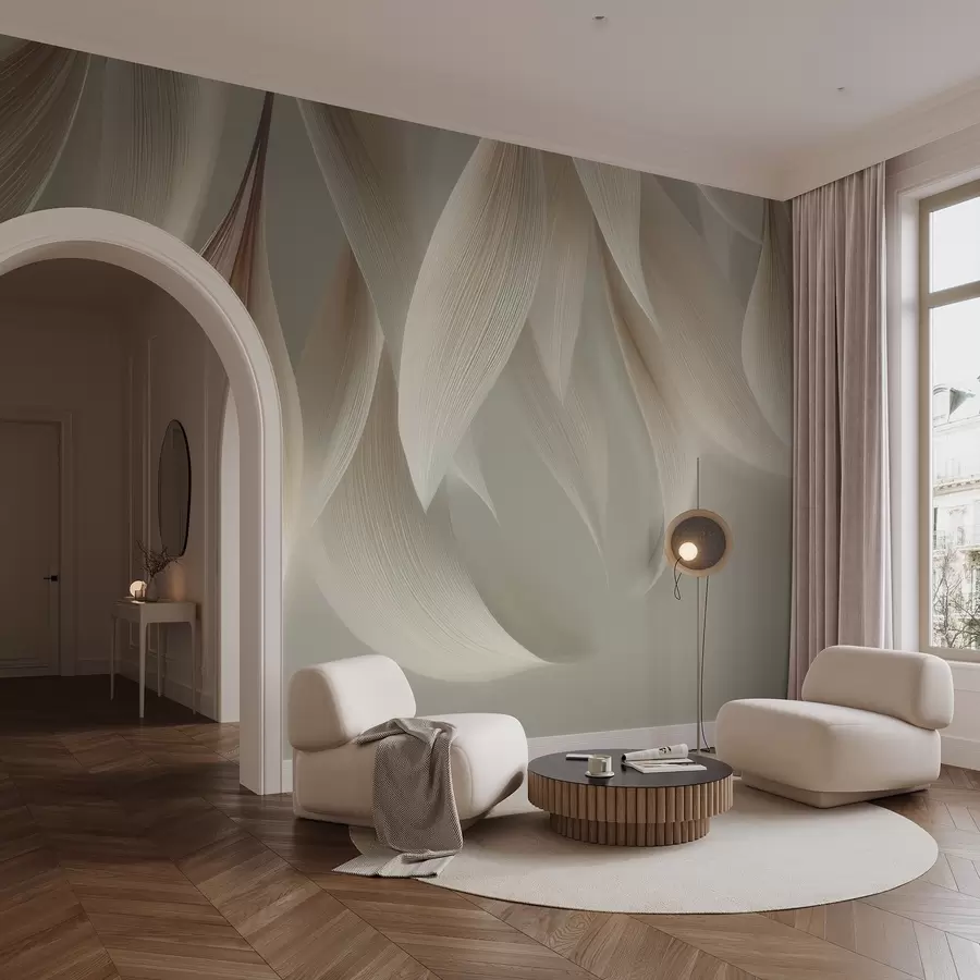 murales de pared Hojas colgantes con contorno estilizado w04706