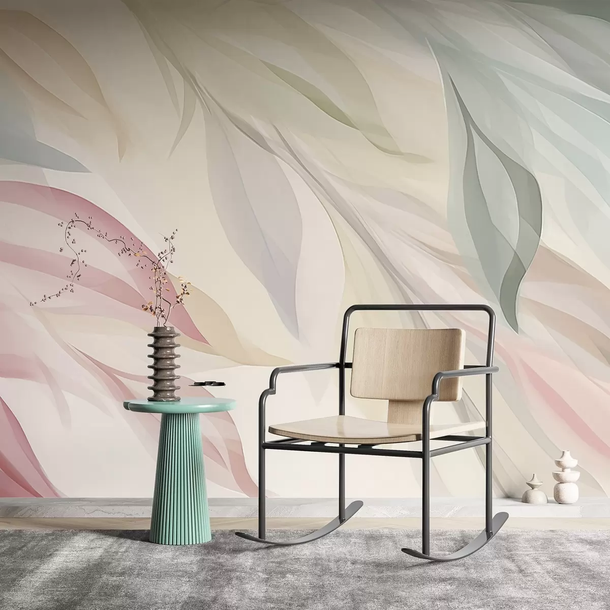 murales de pared Hojas afiladas y multicolores w04742