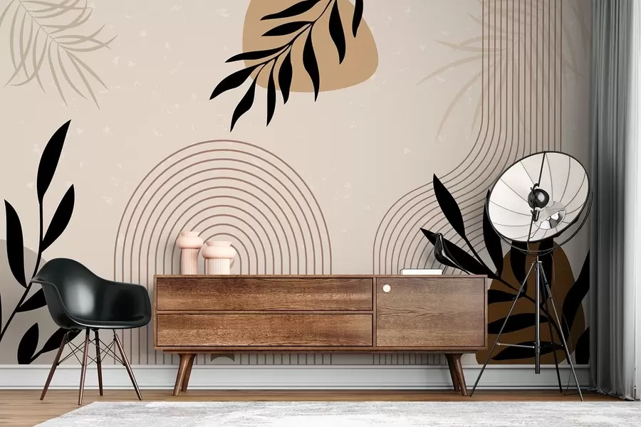 murales de pared Resumen con plantas w04745