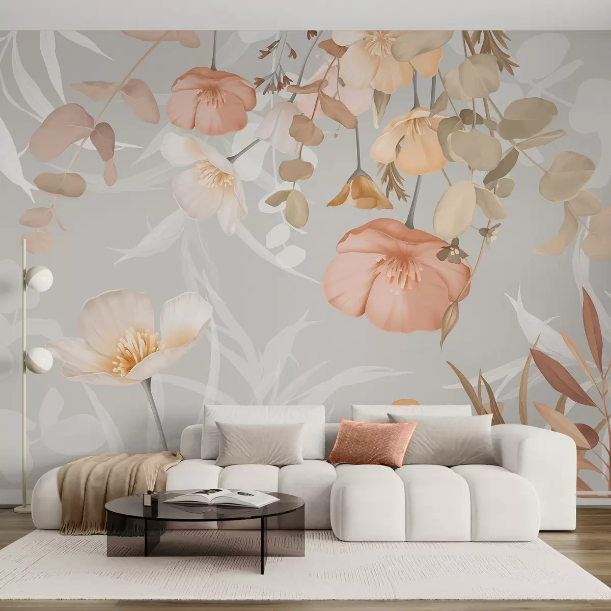 murales de pared Flores en el follaje w04779
