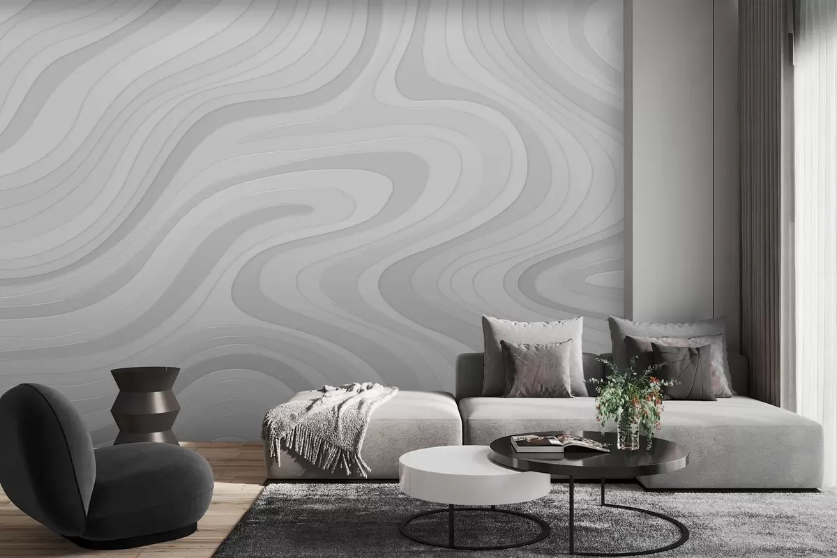 murales de pared ondas abstractas en tonos grises w04813v1