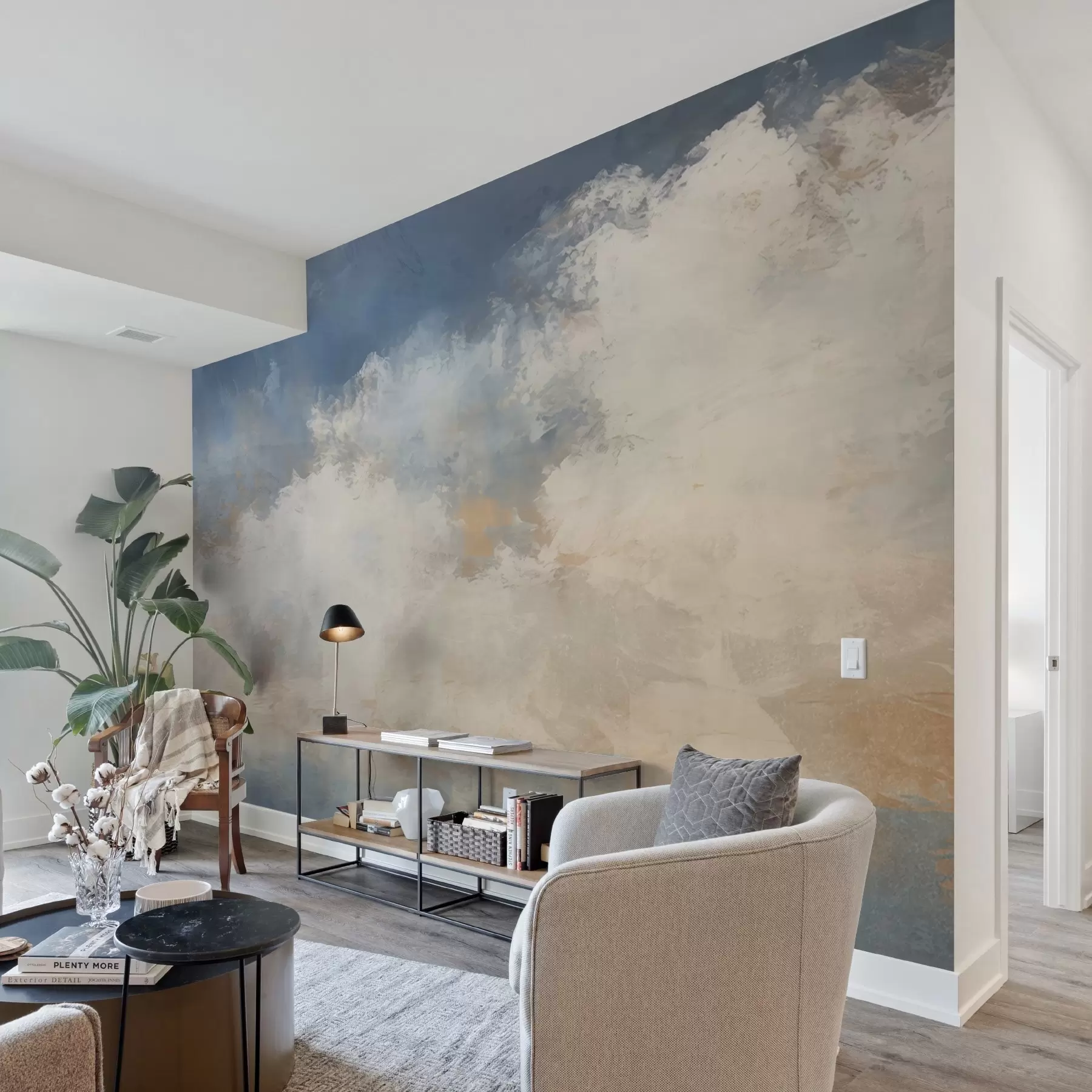 murales de pared Imagen abstracta de nubes en estilo loft w04841