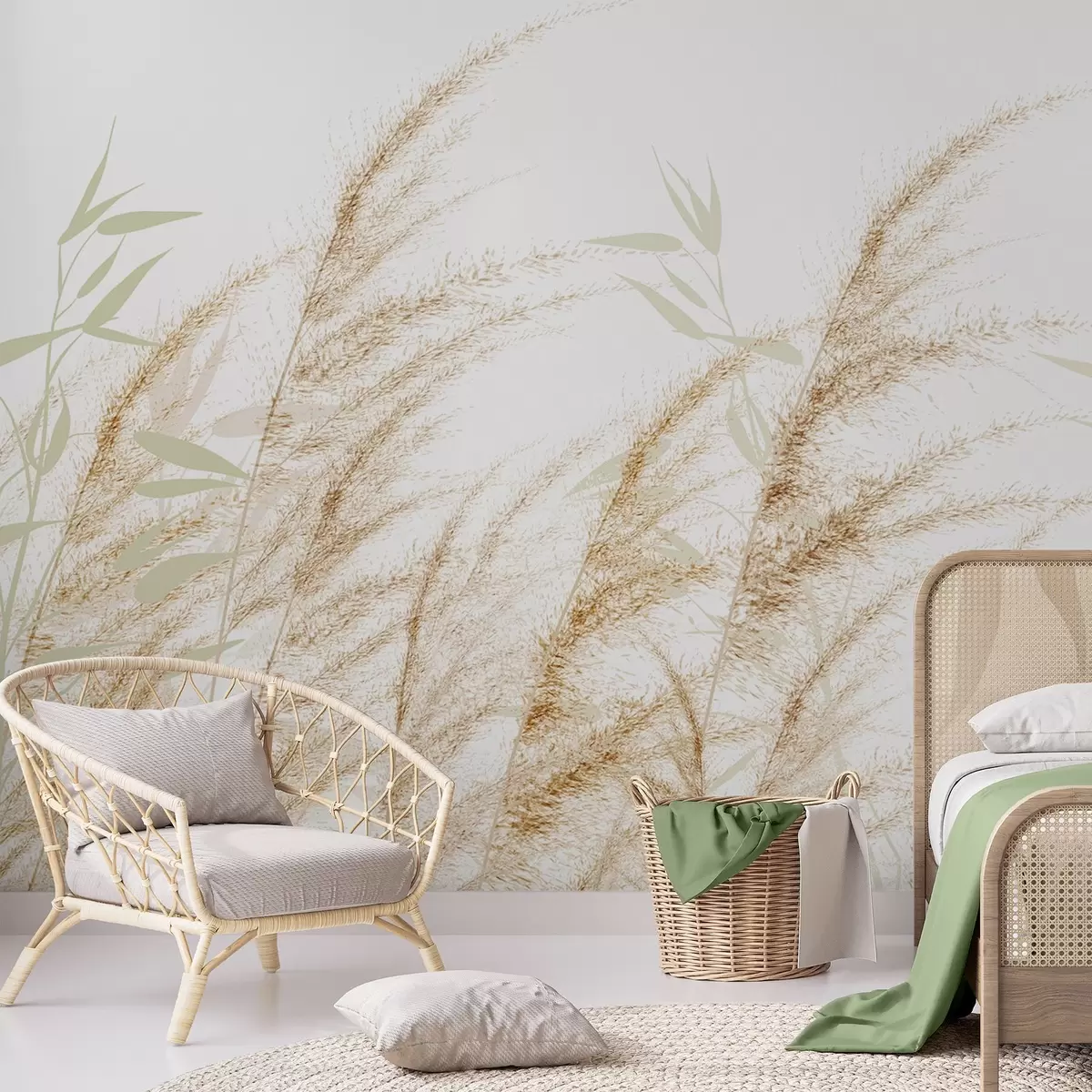 murales de pared Pampas y hierba seca w04863