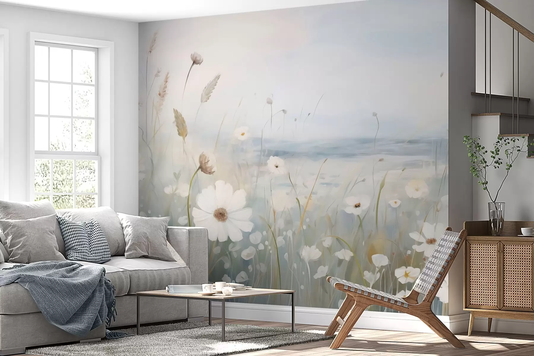 murales de pared Campo de flores w04867
