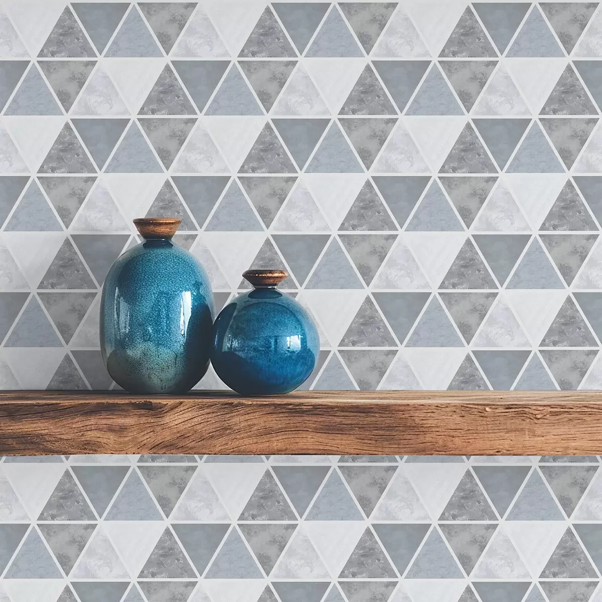 Papel pintado Geometría triangular en tonos azul grisáceos fríos a00917v1