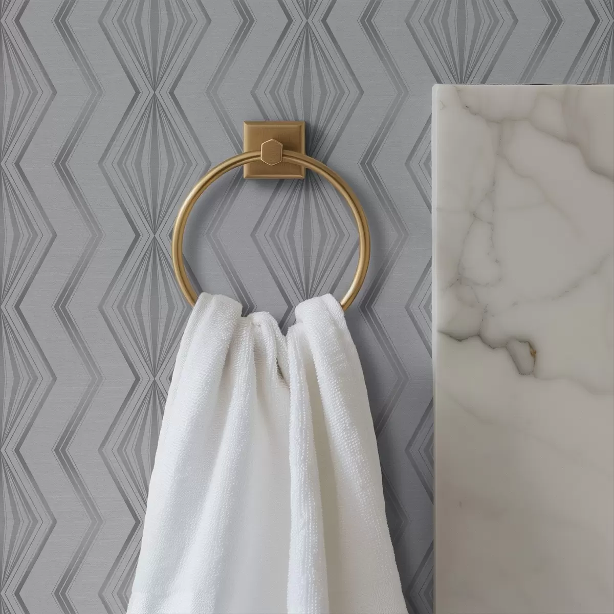 Papel pintado Patrón geométrico de rombos gris claro a00973v2