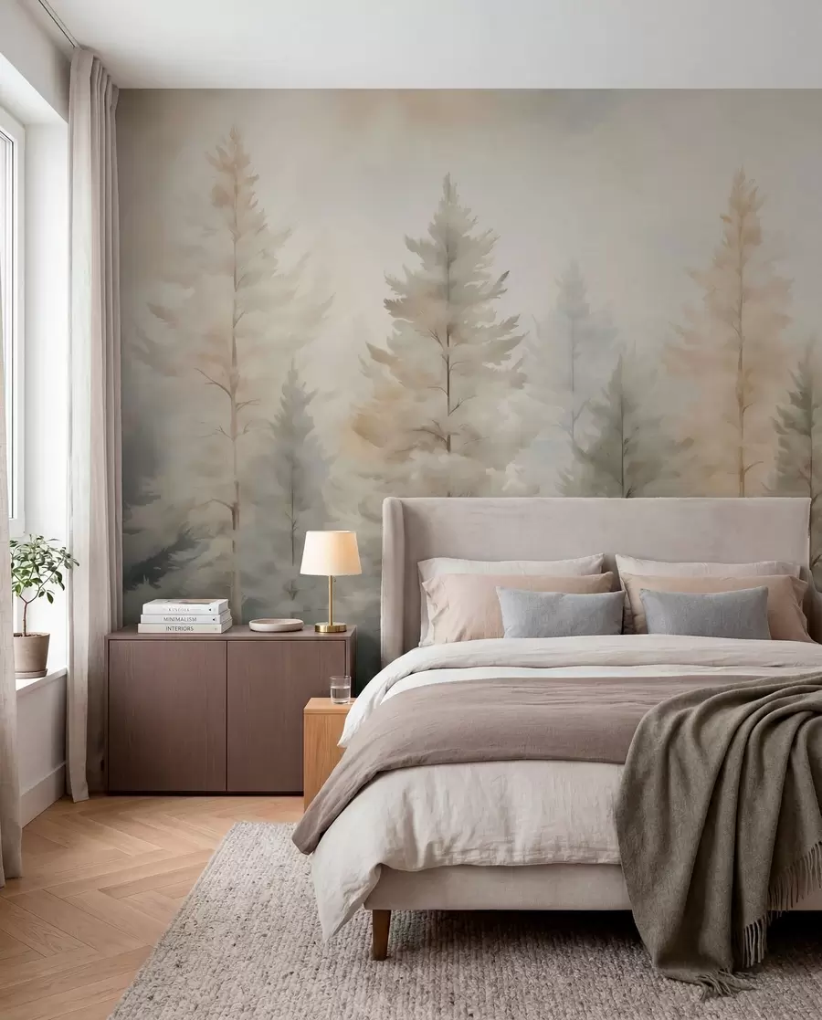 murales de pared Bosque de coníferas w04975