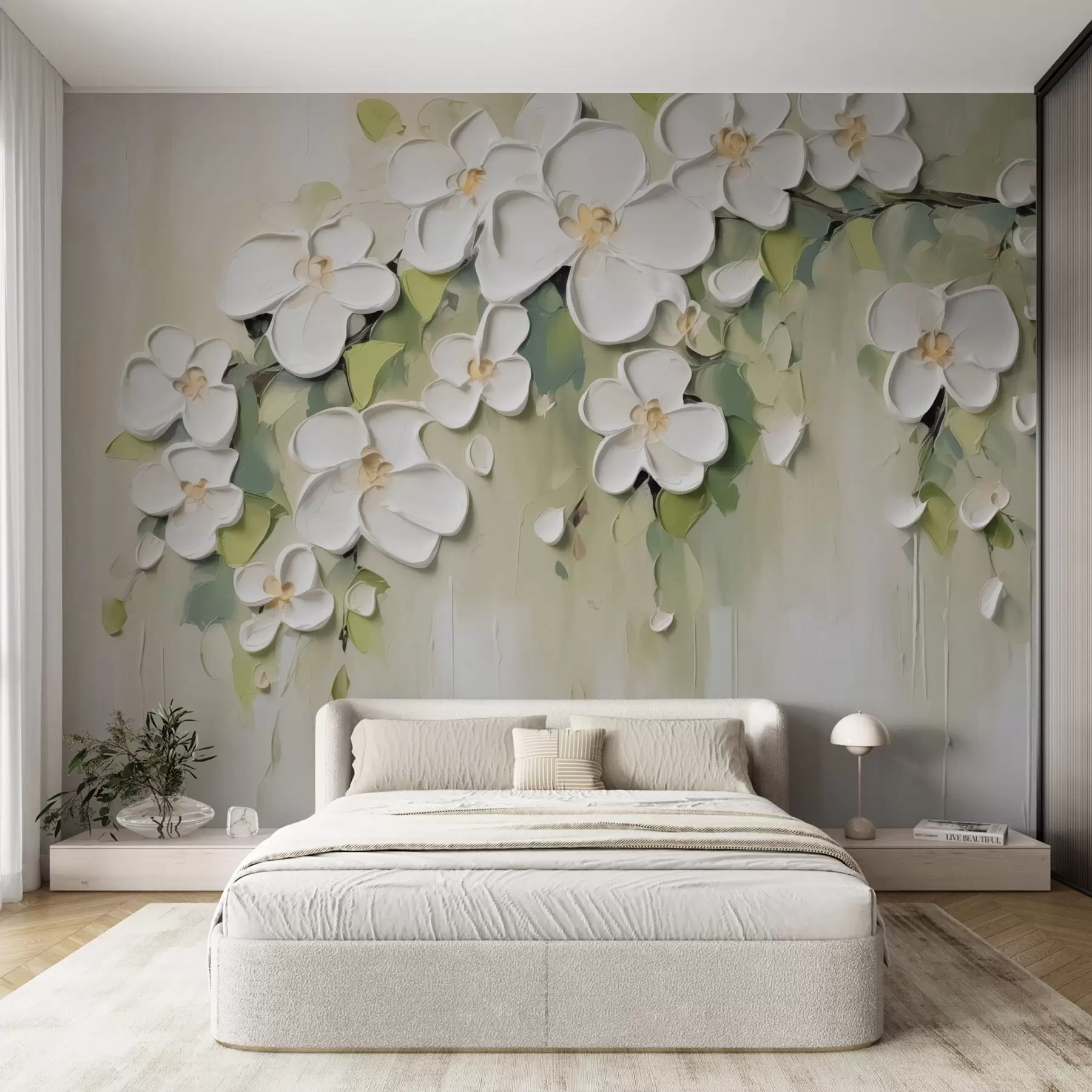murales de pared Una rama con flores w04978