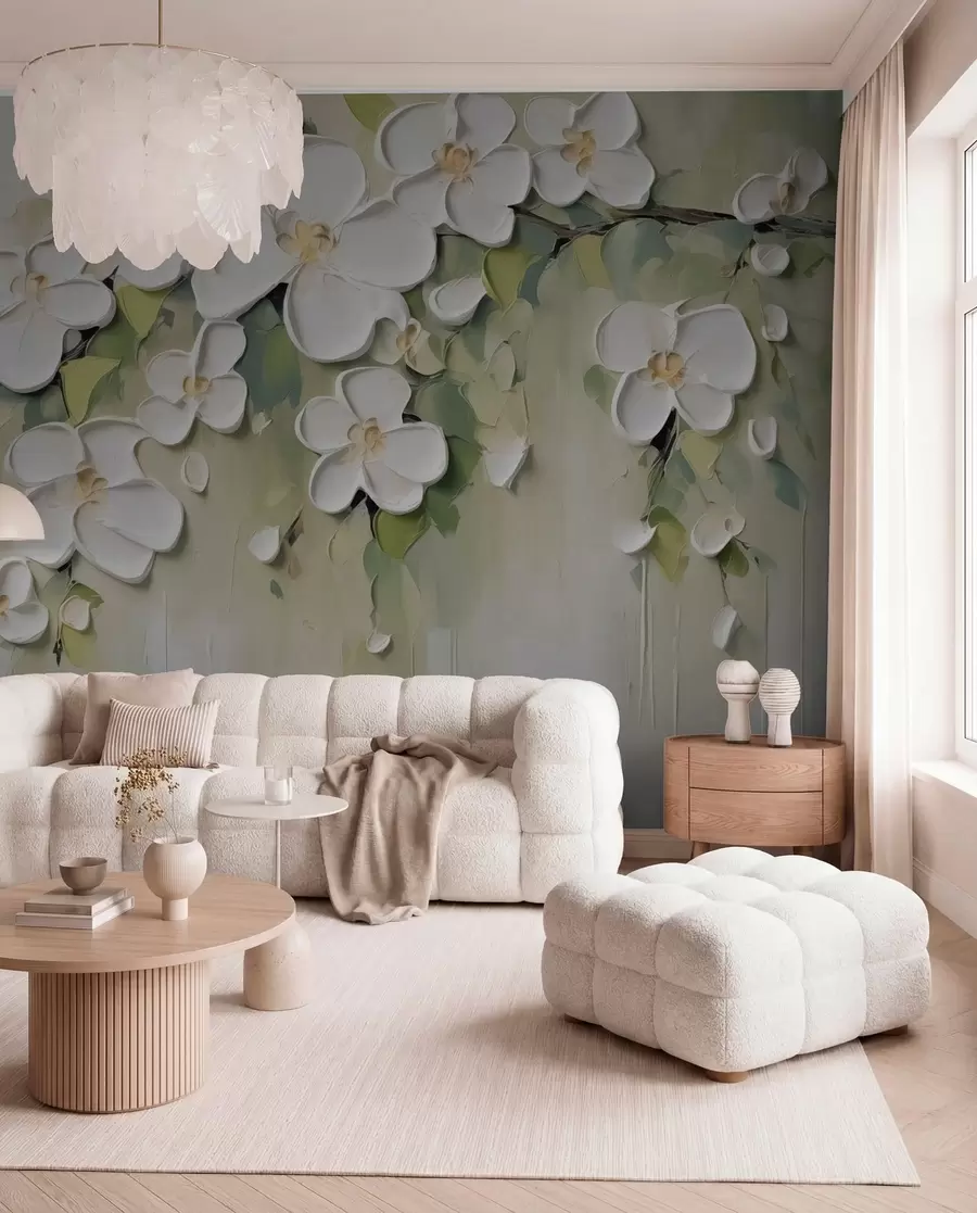 murales de pared Una rama con flores w04978