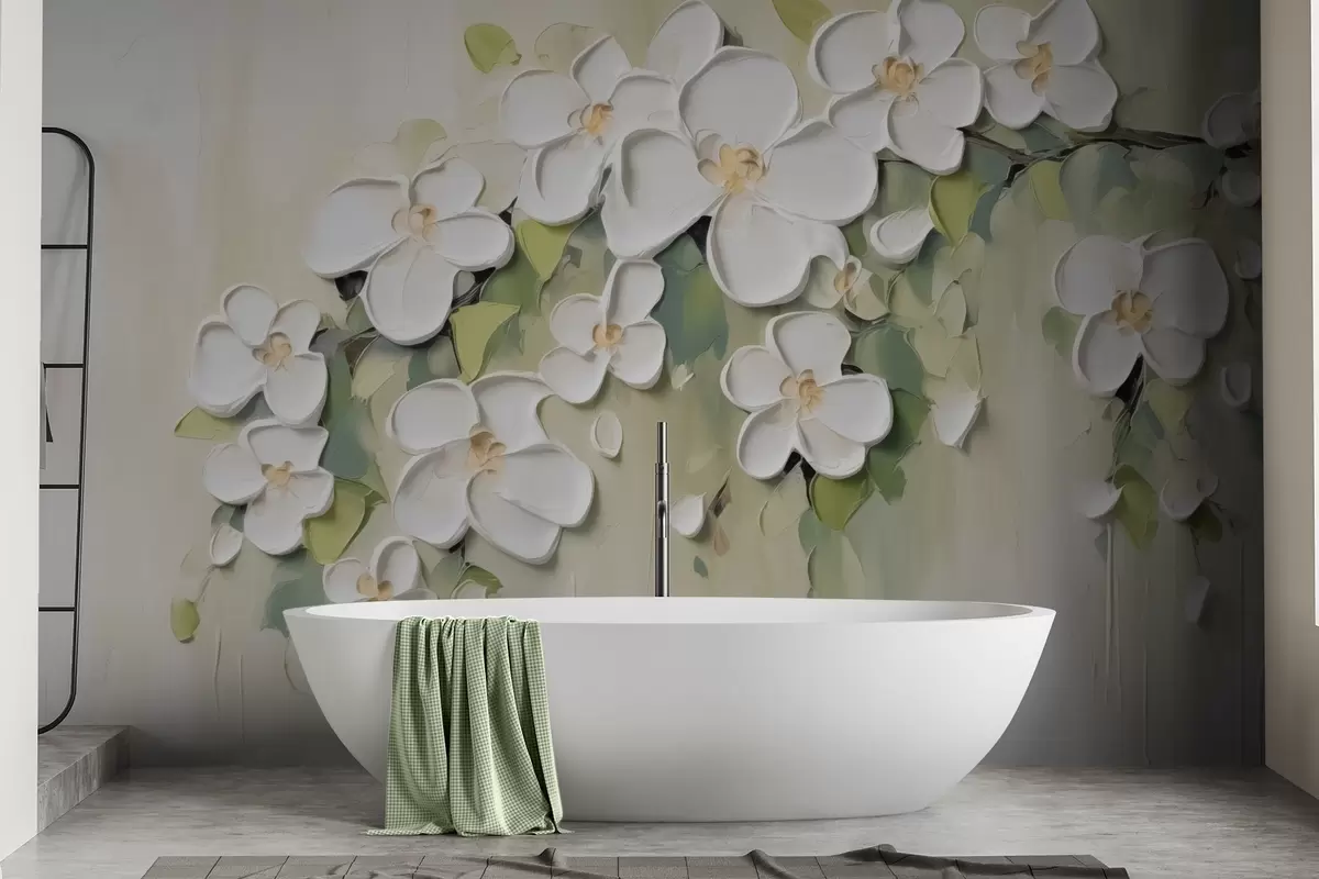 murales de pared Una rama con flores w04978